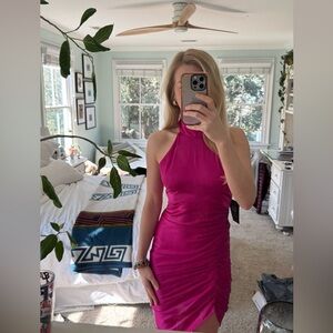 Retrofete Pink Sophie Halter Dress